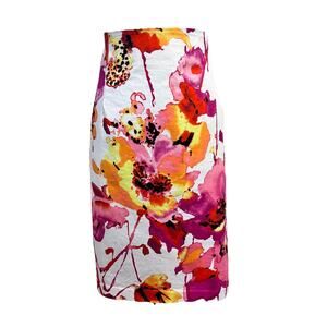 Worthington Skirt Plus sz 20W Hot Pink Floral Pencil Knee Stretch Wedding Church